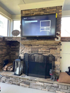 TV Installed on a fireplace